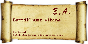 Bartánusz Albina névjegykártya